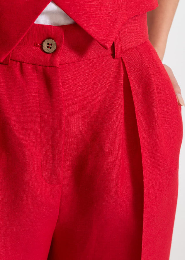 Women's Figa Linen Trousers Red