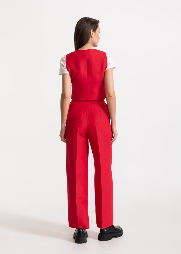 Women's Figa Linen Trousers Red