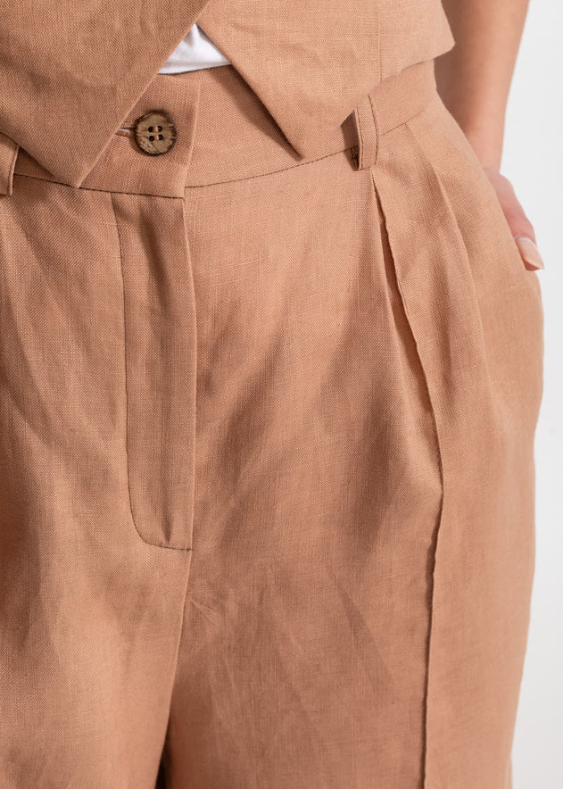 Women's Figa Linen Trousers Cappuccino
