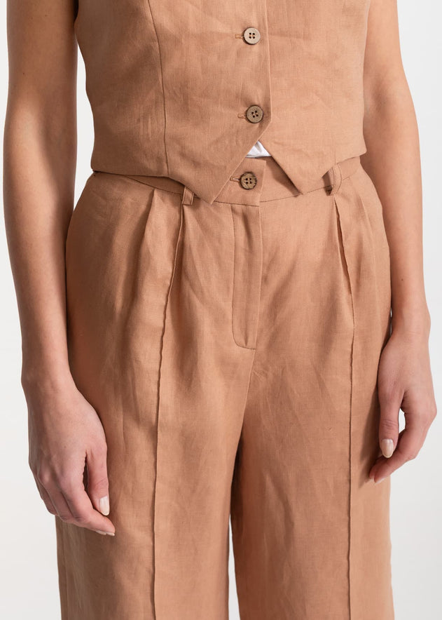 Women's Figa Linen Trousers Cappuccino