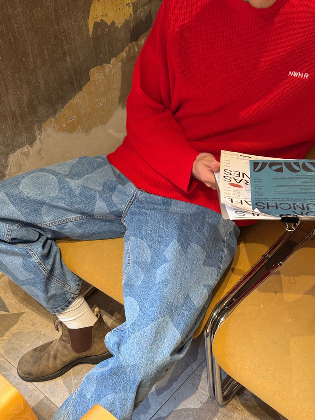 Laser Denim Pants Blue