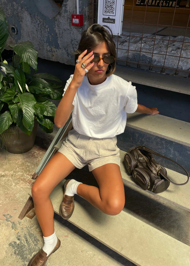 Hannah Linen Shorts Beige