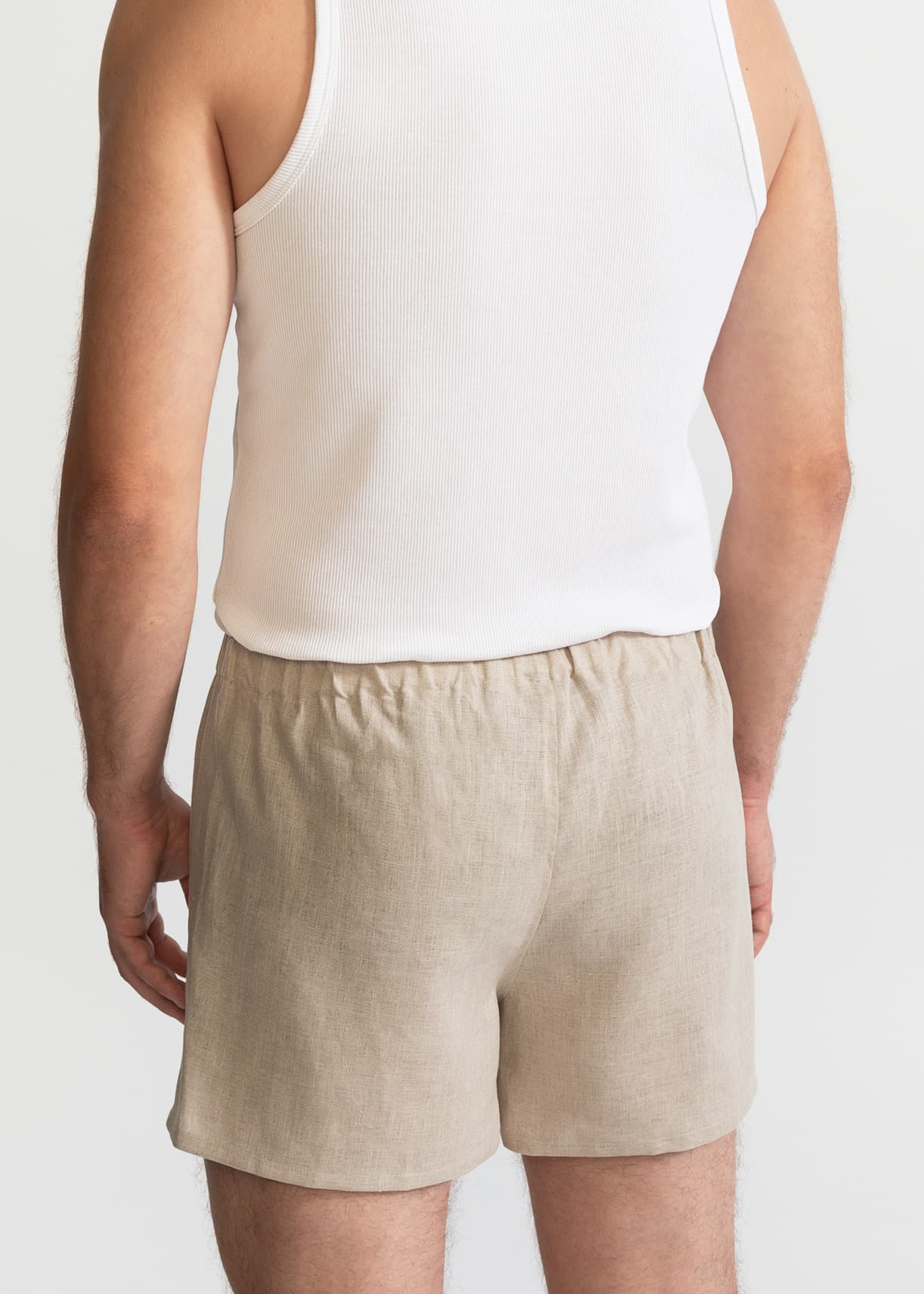 The Linen Boxer Shorts Natural Beige