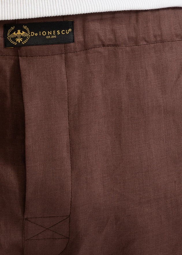 The Linen Boxer Shorts Brown
