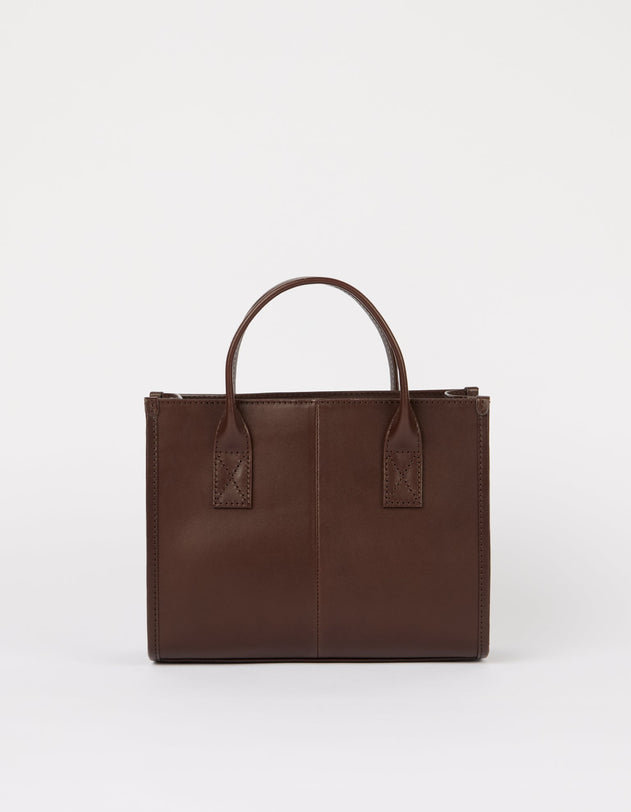 Jackie Midi Bag with Leather Strap Classic Leather Chocolate Brown