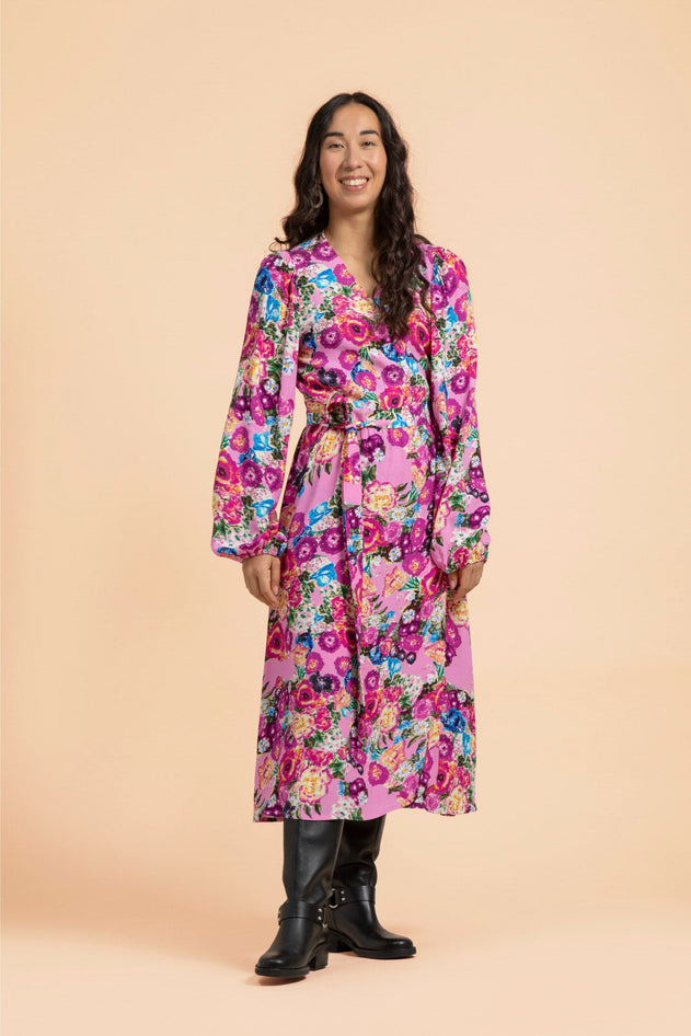 Wrap Midi Dressv Pink Marigold