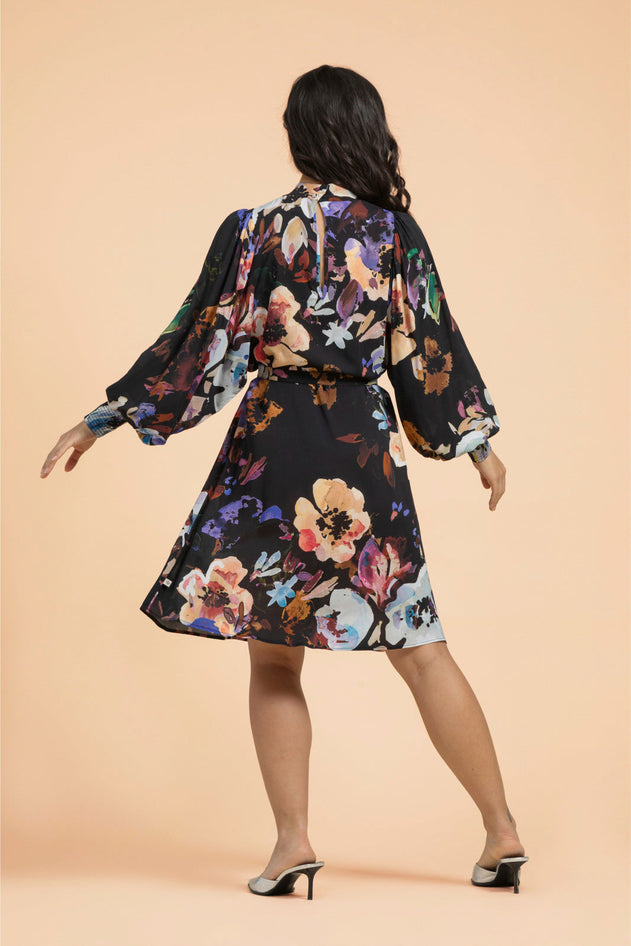 Puff Dress Black Anemone