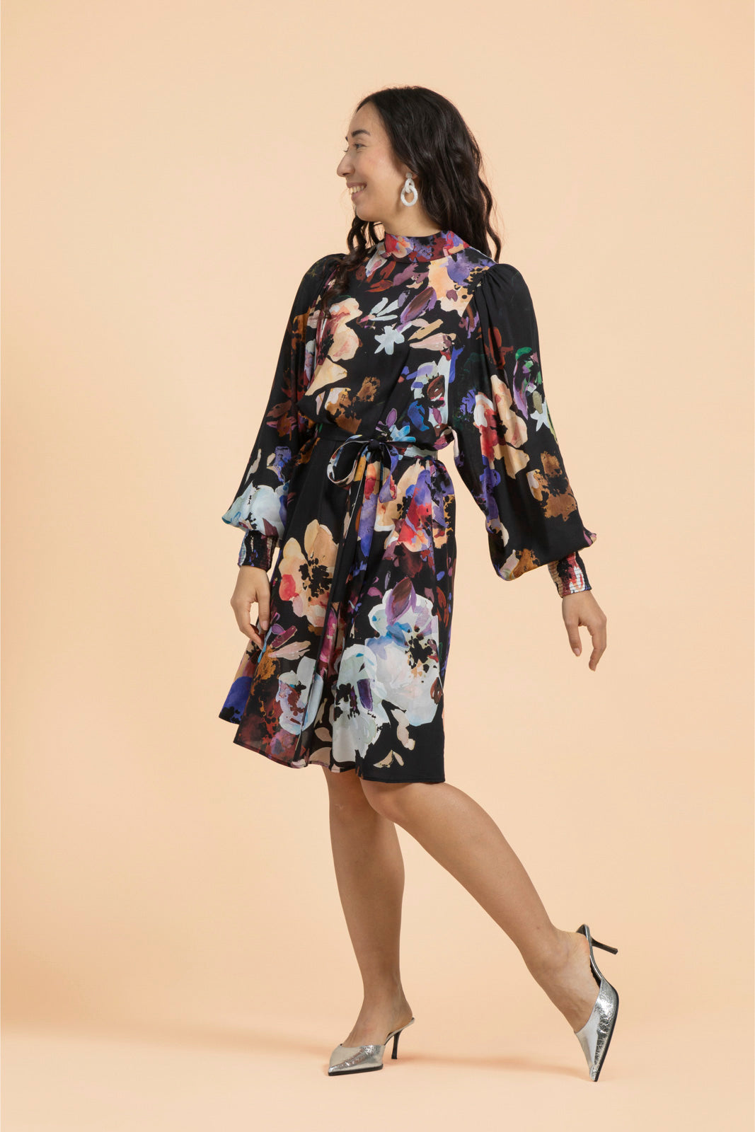Puff Dress Black Anemone