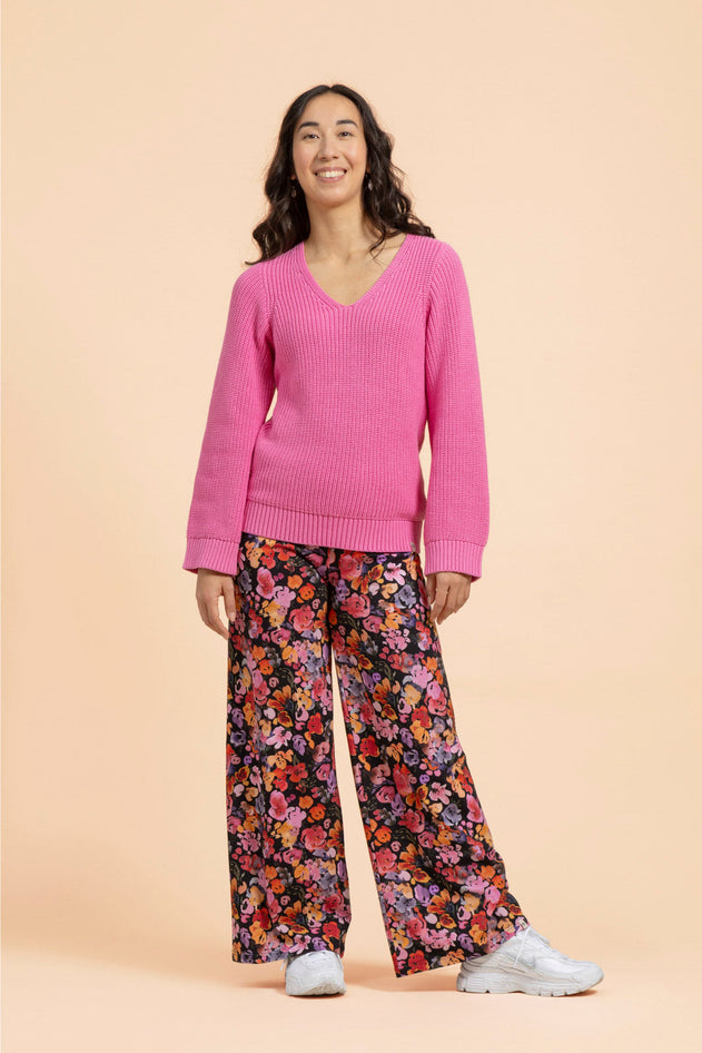 V-neck Jumper Pink