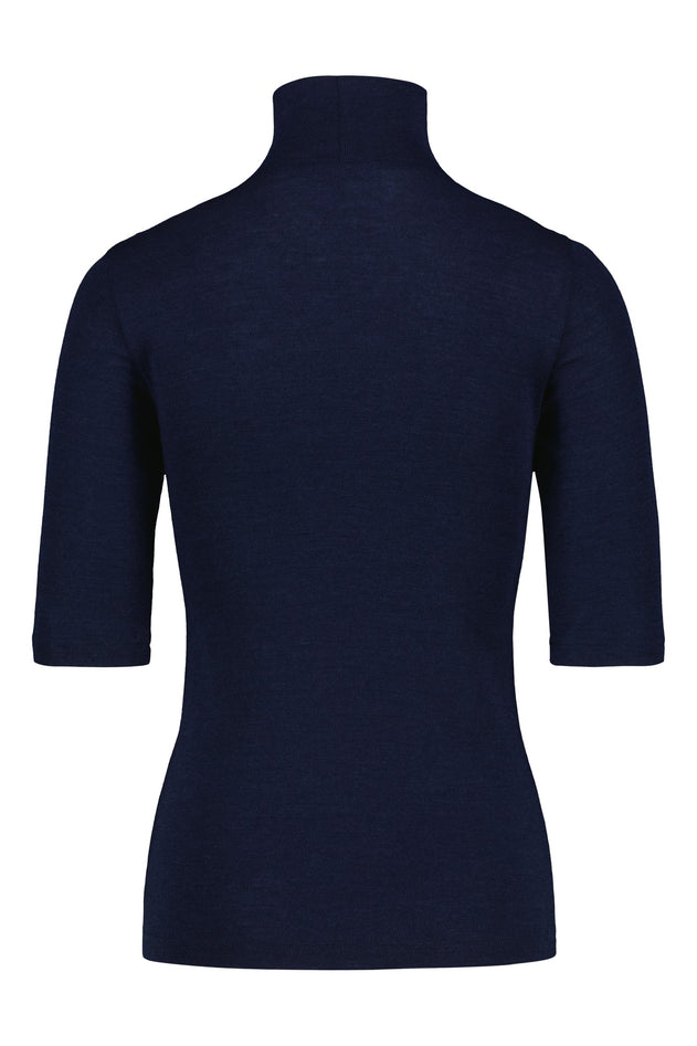 Kait Wool Silk Polo Blueberry