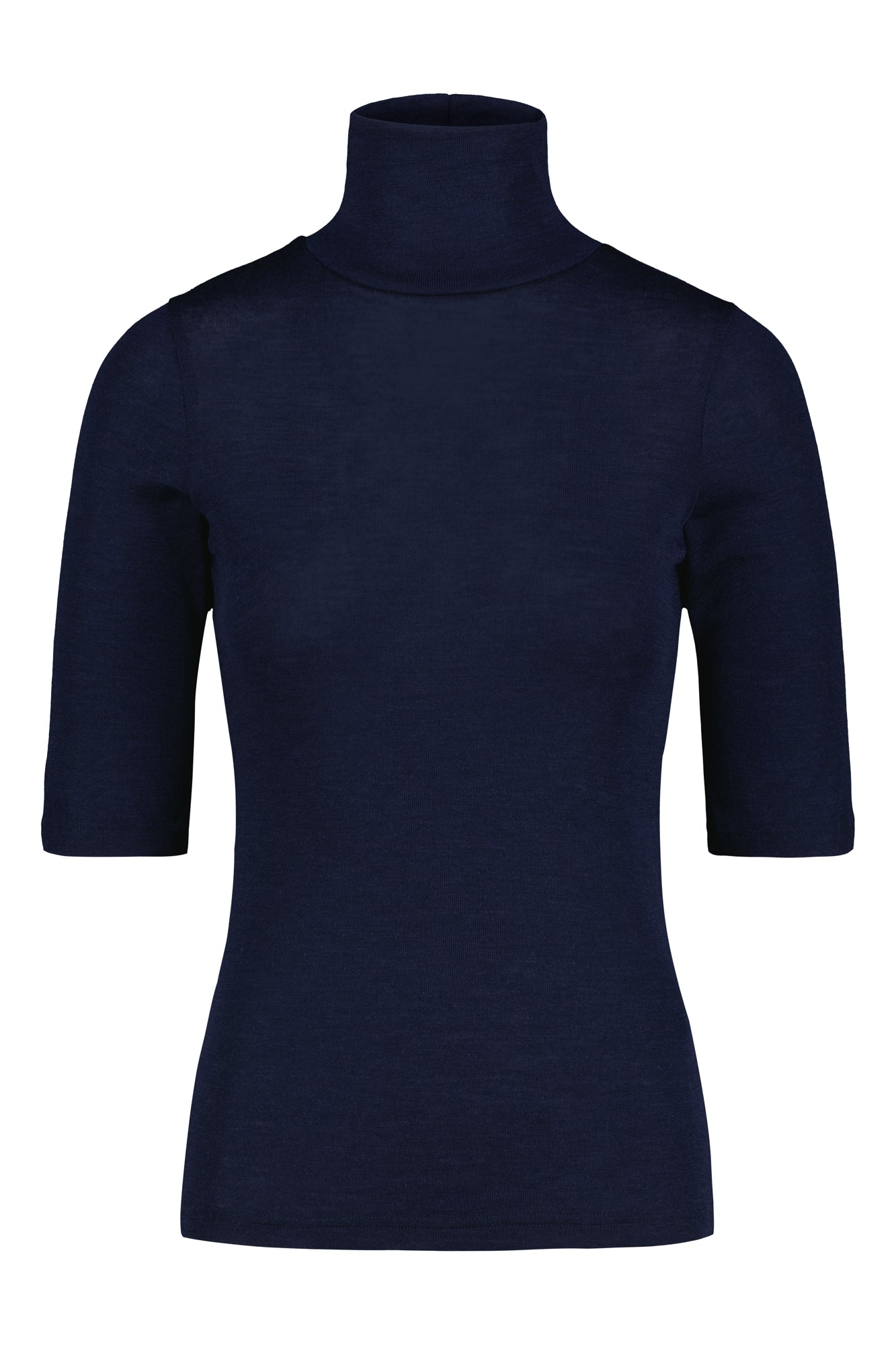Kait Wool Silk Polo Blueberry