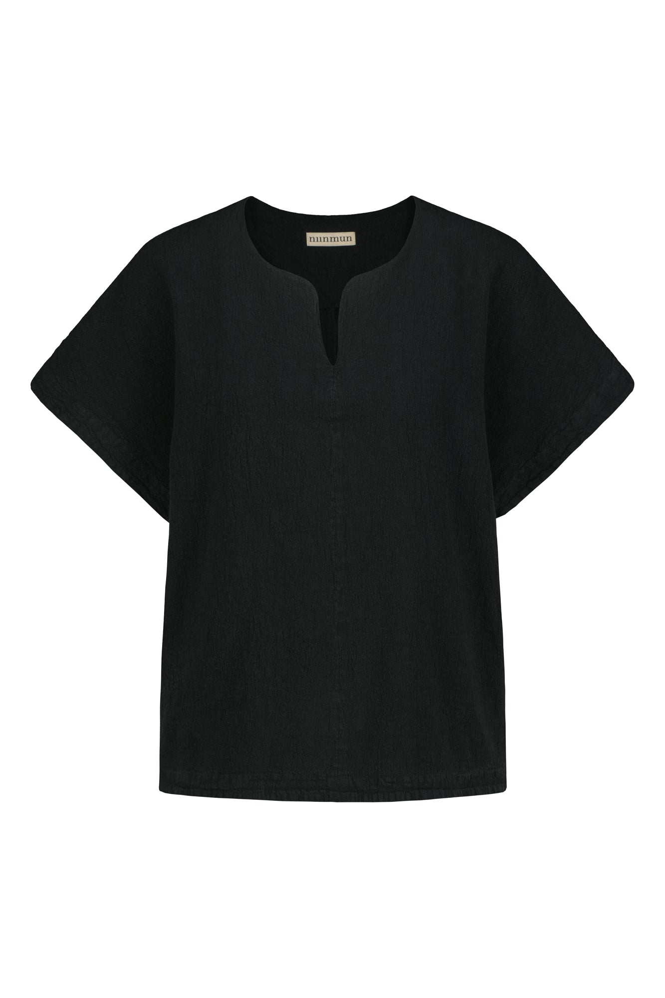 Lappo Linen-Cotton Top Raven Black