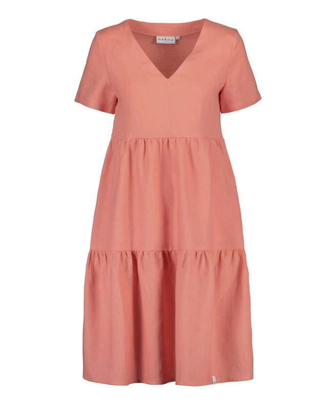 Linen Layer Dress Papaya Orange - IVALO.COM