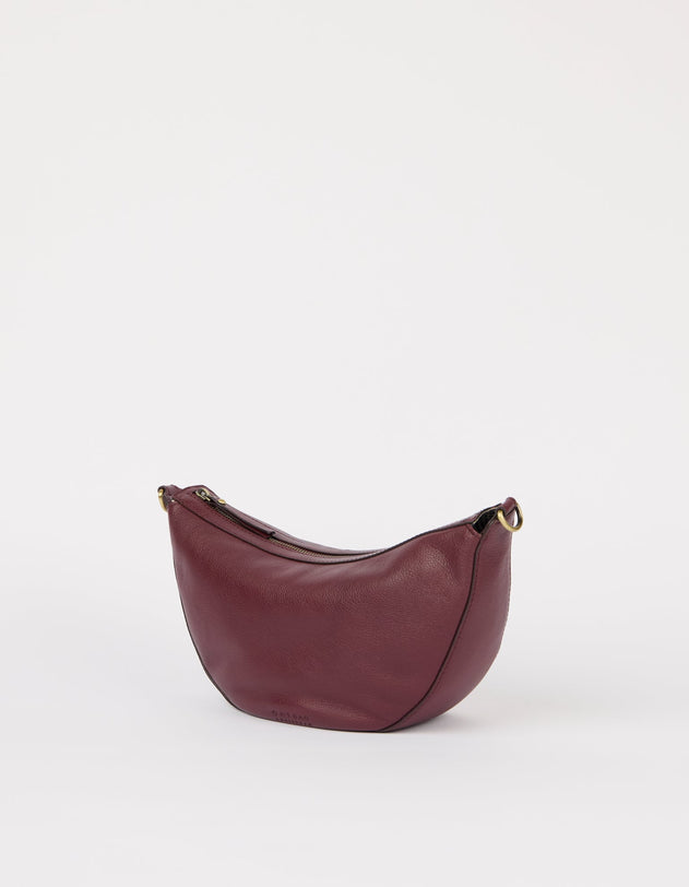 Leo Twisted Handle Bag Soft Grain Leather Dark Cherry