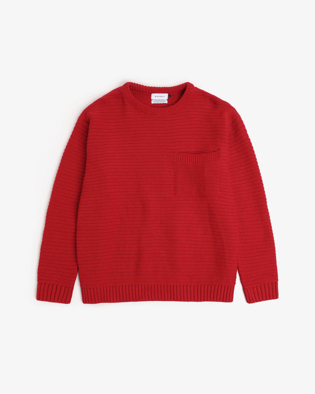 Loose Knit Sweatshirt Organic Cotton Washed Burgundy