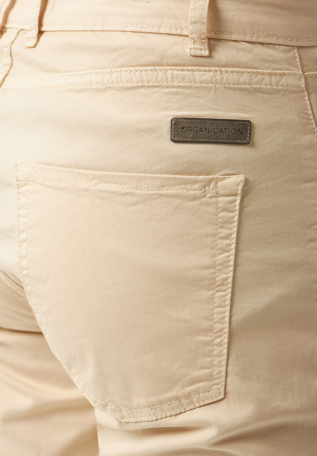 Men's Regular Fit Organic Cotton Shorts Beige