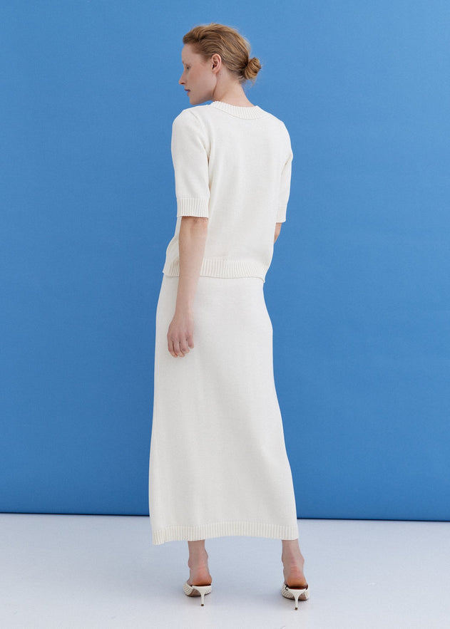Knitted Cotton Midi Skirt Lily