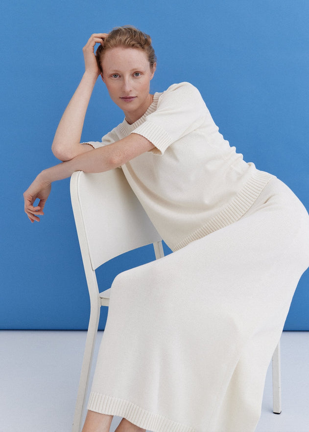 Knitted Cotton Midi Skirt