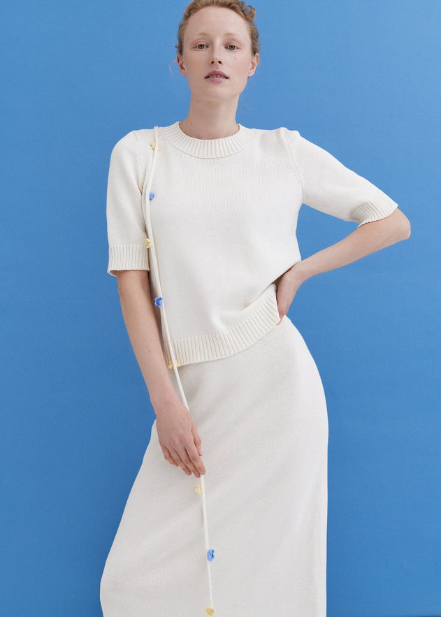 Knitted Cotton Short Sleeve Top Lily