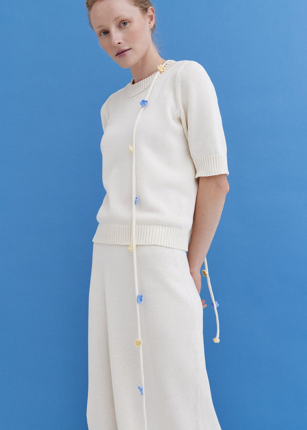 Knitted Cotton Short Sleeve Top Lily