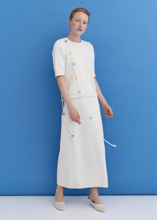 Knitted Cotton Midi Skirt Lily
