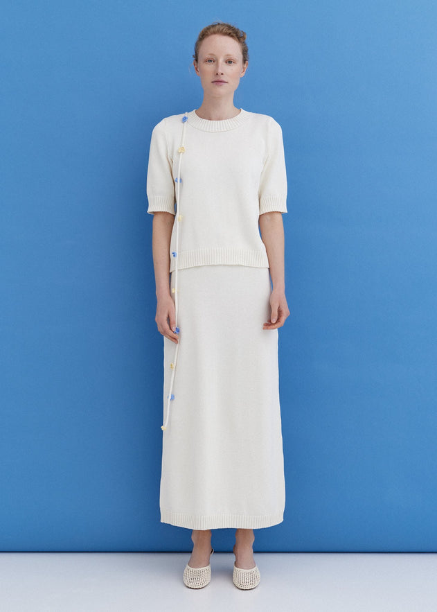 Knitted Cotton Short Sleeve Top Lily