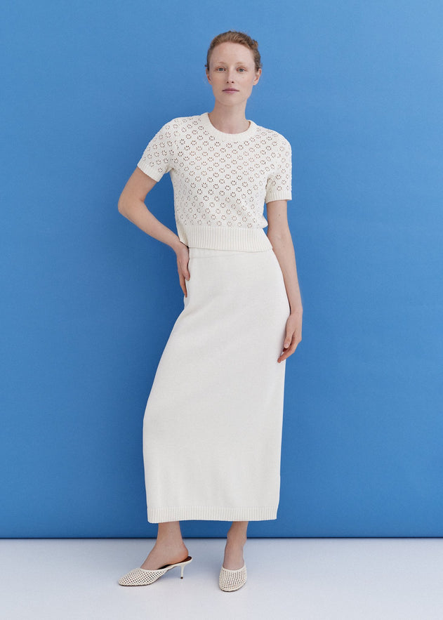 Knitted Cotton Lace Top and Skirt Set Lily