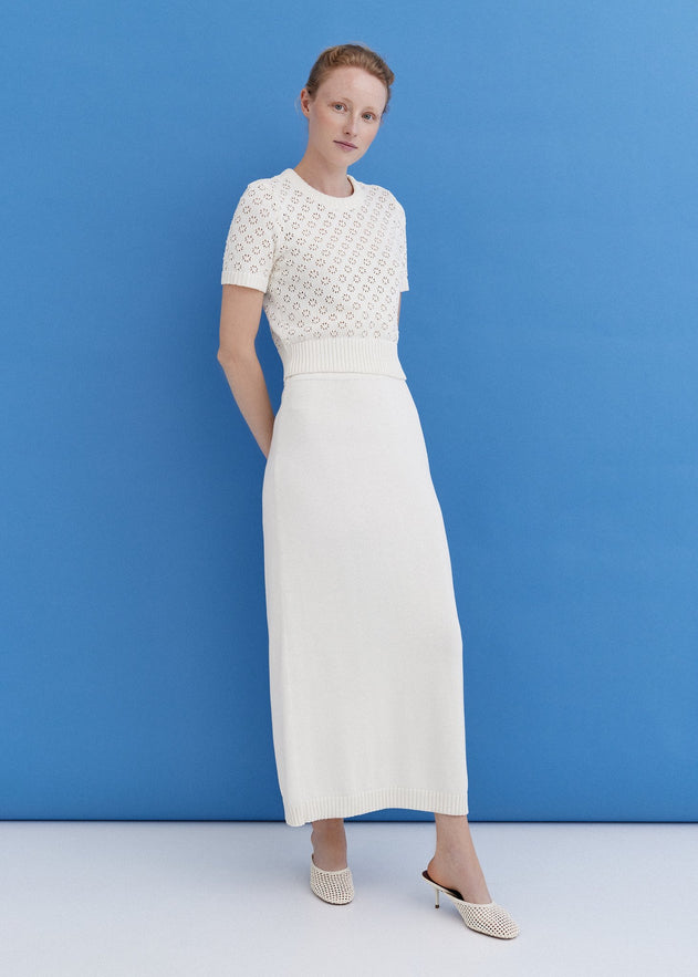 Knitted Cotton Midi Skirt Lily