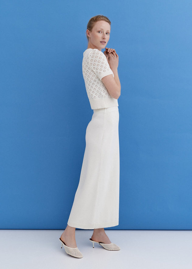 Knitted Cotton Midi Skirt Lily