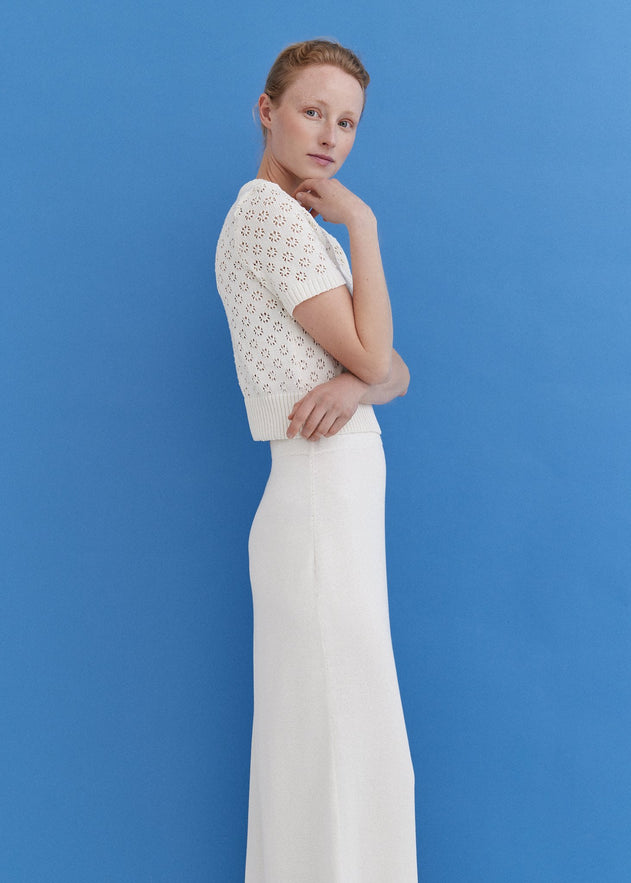 Knitted Cotton Lace Top and Skirt Set Lily