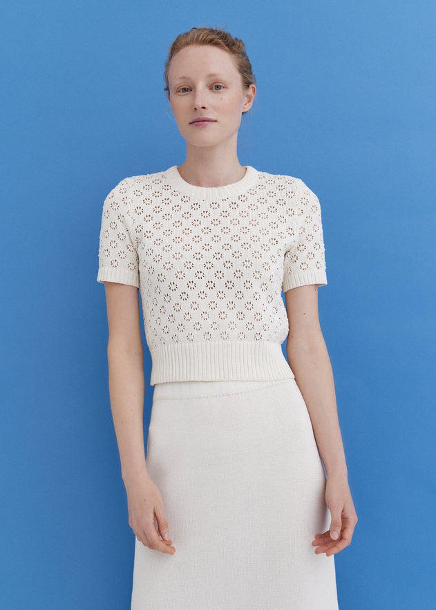 Knitted Cotton Lace Top and Skirt Set Lily