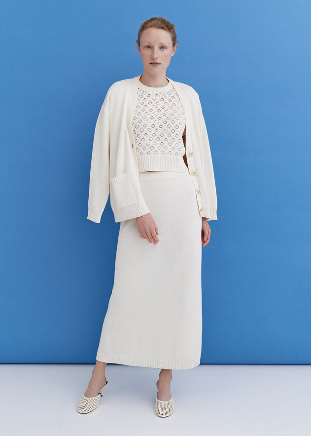Knitted Cotton Midi Skirt Lily