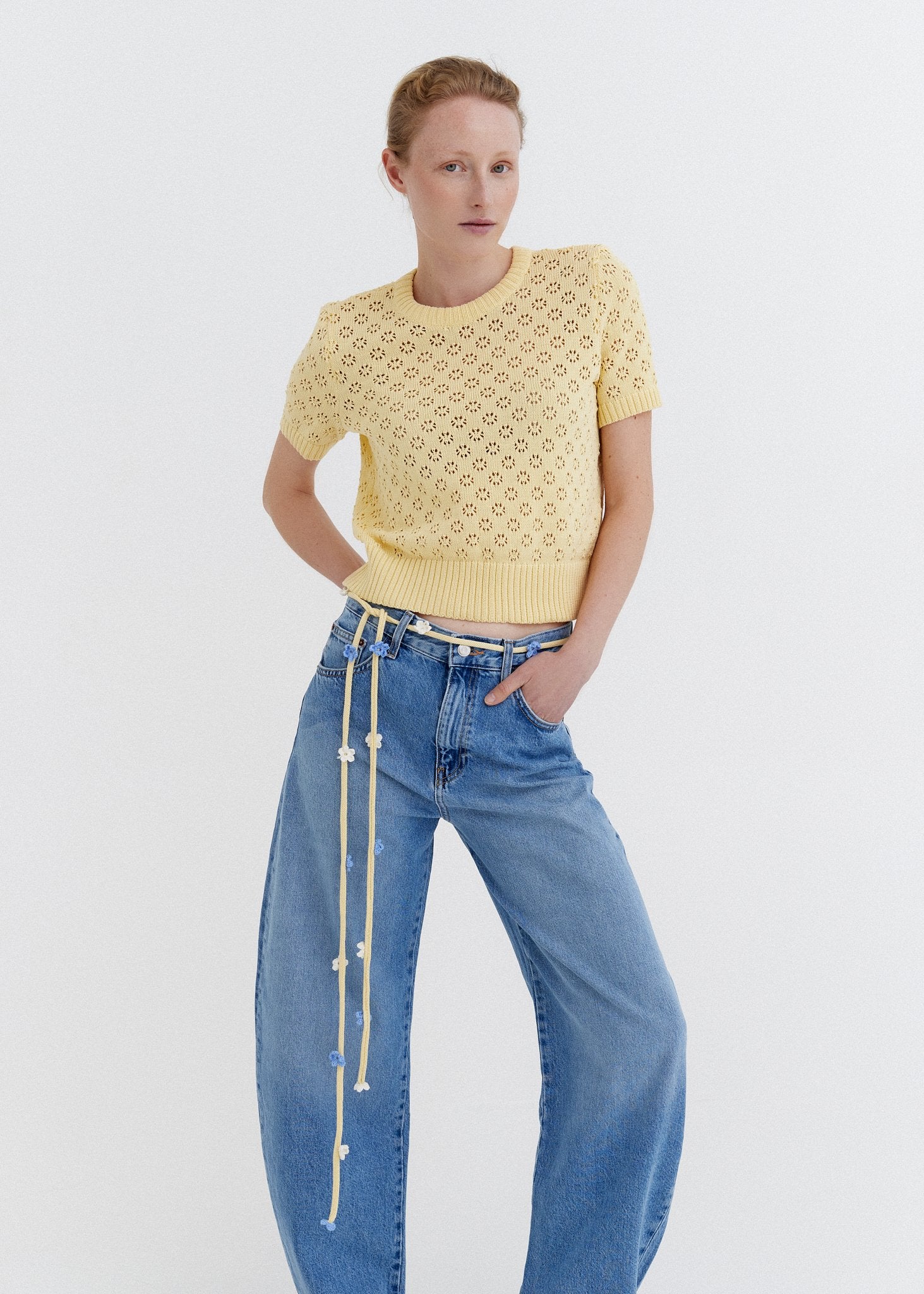 Knitted Cotton Lace Top Sun