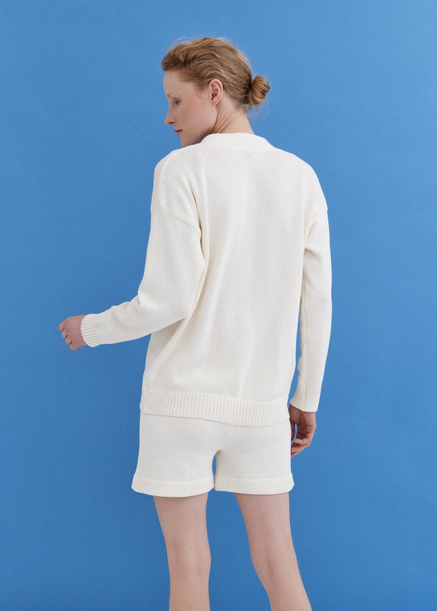 Knitted Cotton Cardigan and Shorts Set Lily