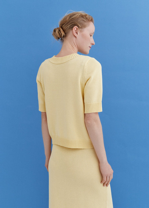 Knitted Cotton Top and Skirt Set Sun