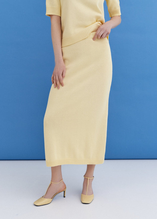 Knitted Cotton Top and Skirt Set Sun