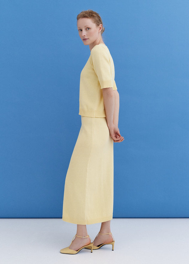Knitted Cotton Top and Skirt Set Sun