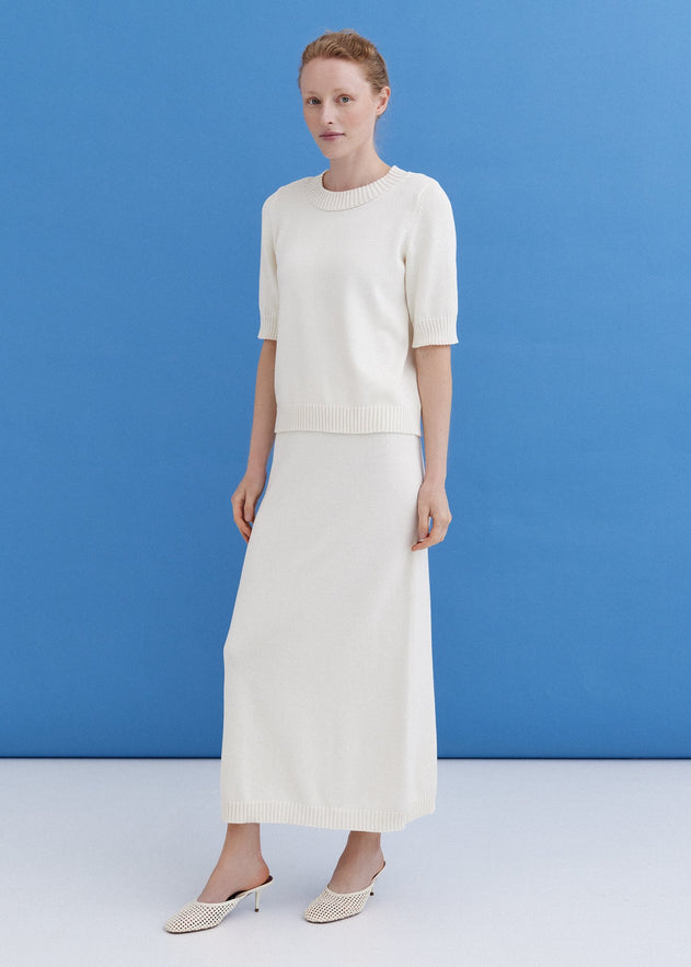 Knitted Cotton Short Sleeve Top Lily