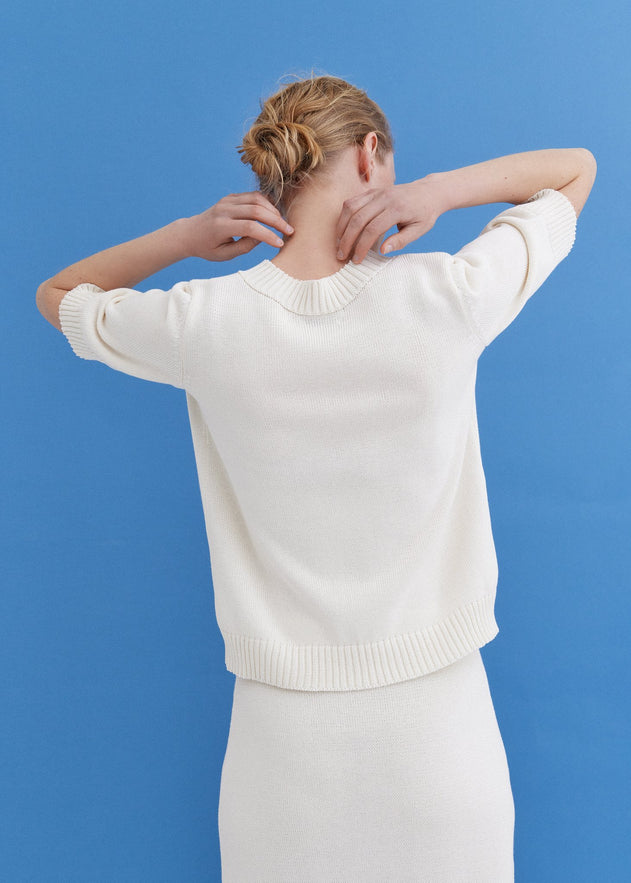 Knitted Cotton Short Sleeve Top Lily