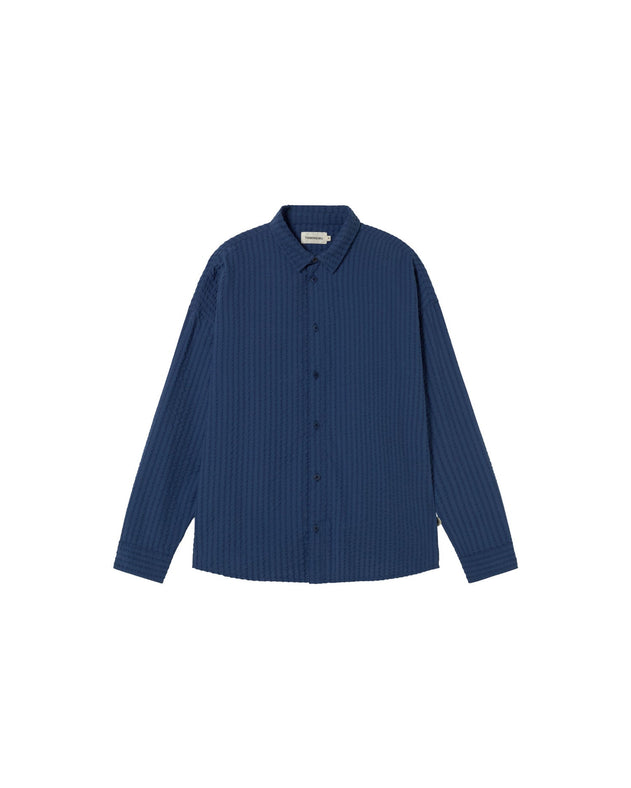 Men's Haru Seersucker Shirt Blue