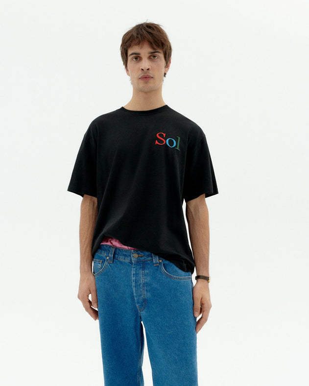 Aaron T-Shirt Embroidered Sun Type Black