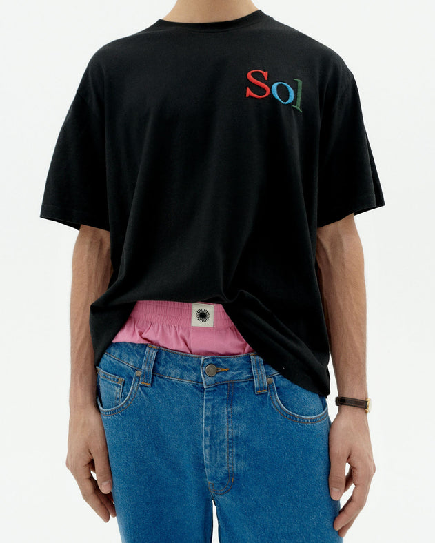 Aaron T-Shirt Embroidered Sun Type Black