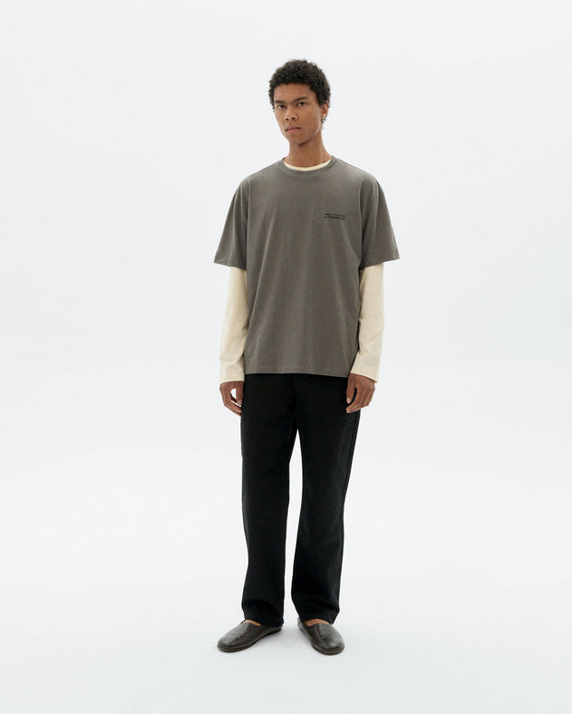Aaron T-Shirt Grey Hand Embroidered Flower