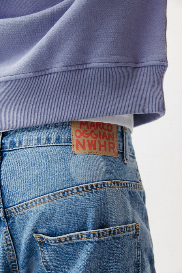 Laser Denim Pants Blue