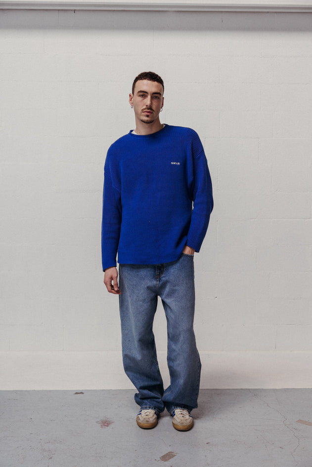 Boxy Knit Jersey Blue