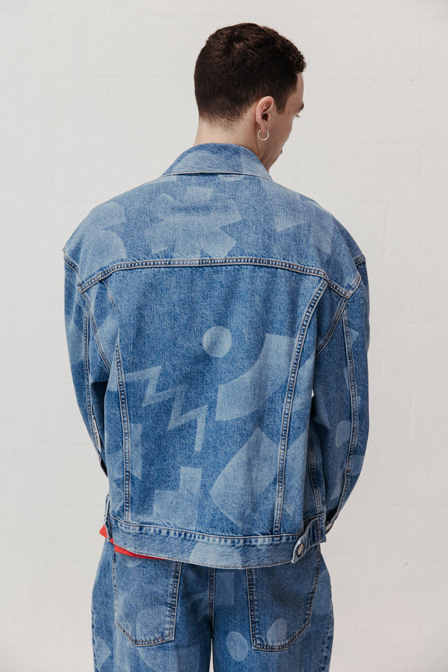 Laser Denim Jacket Blue