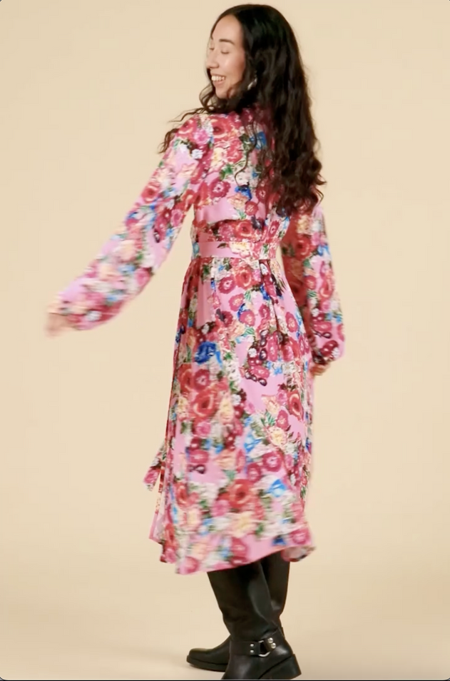 Wrap Midi Dressv Pink Marigold