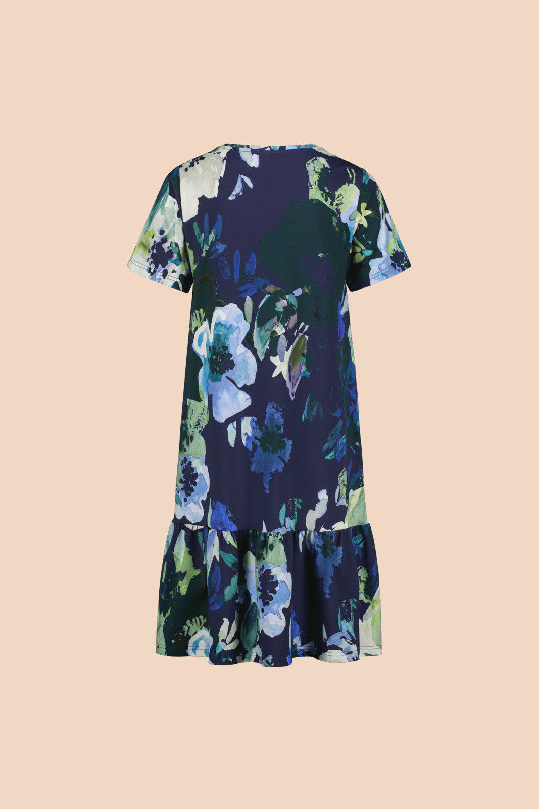 Ruffle T-shirt Dress Blue Anemone