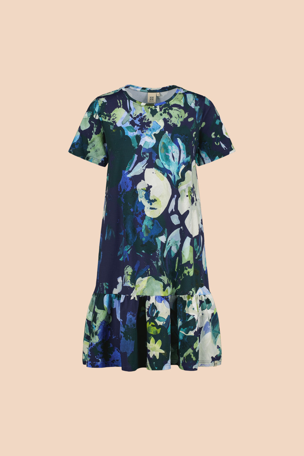 Ruffle T-shirt Dress Blue Anemone