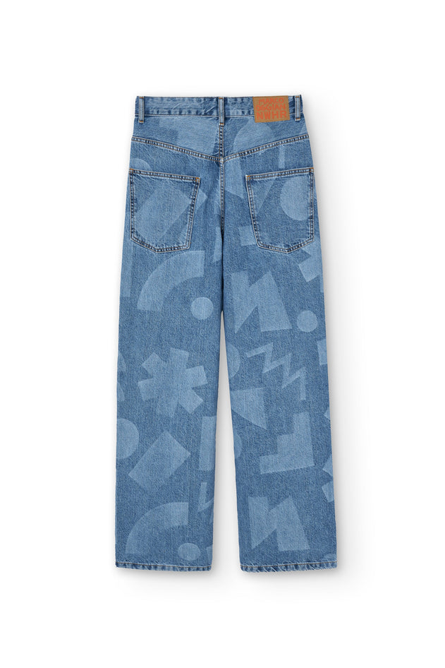 Laser Denim Pants Blue
